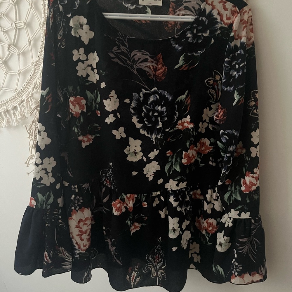 Point Zero Floral Blouse - Black and Multicolor